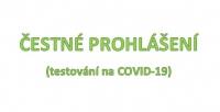 ČESTNÉ PROHLÁŠENÍ - testování na COVID-19