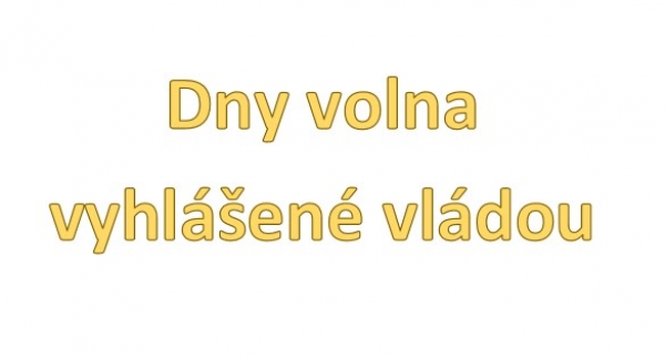 Dny volna - vyhlášené vládou ČR /MŠMT/ na 21. - 23. 12. 2020