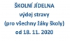 Vydávání stravy od 18. 11. 2020